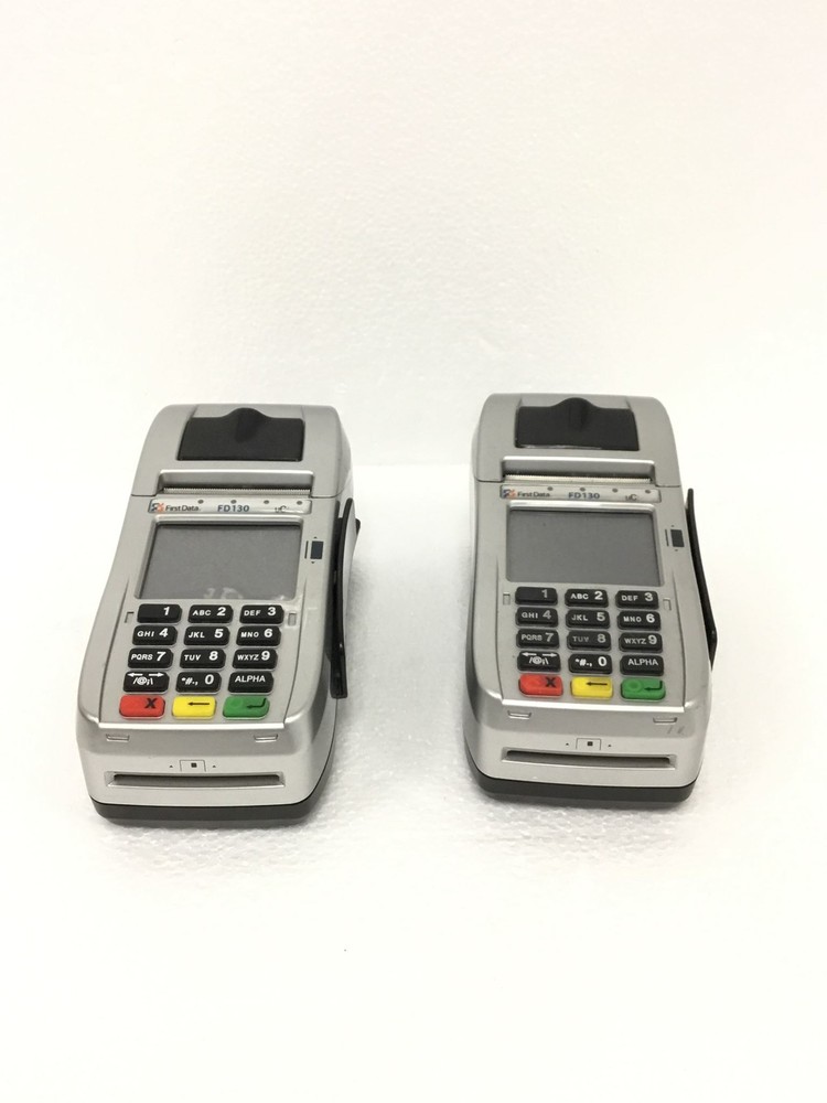 2x FIRST DATA FD130 Credit Card Terminal Chip Reader No Ac Adapter WORKING QTY