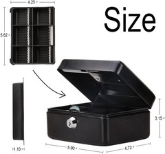 Compact Double Layer Cash Box with Key Lock – Versatile Money Organizer (5.9″)