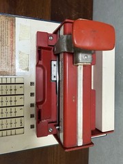 vintage manual credit card machine,”knuckle-buster,”