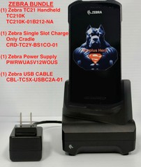 Zebra TC21 TC210K-01B212-NA Scanner w/Battery /Charge Cradle /Power Supply /USB
