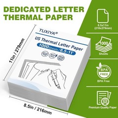 Inkless Thermal Printer Paper – 1000 Sheets, 8.5×11″