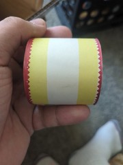 Vtg 1970 Scarce Red Yellow And White Receipt Paper Large Roll Lot (None Thermal)
