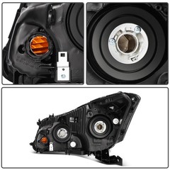 Headlights 08-12 Honda Accord 4Dr Black Amber Reflector 33100TA0A01 33150TA0A01