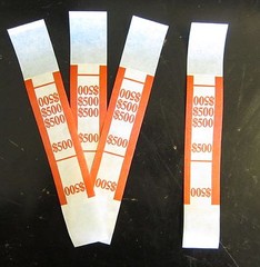 1000 SELF SEALING RED $500 CURRENCY STRAPS MONEY BILL BANDS $500 PMC BRAND STRAP