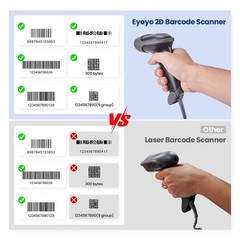 Eyoyo Handheld USB 2D Barcode Scanner, Wired Automatic QR Code Scanner PDF417…