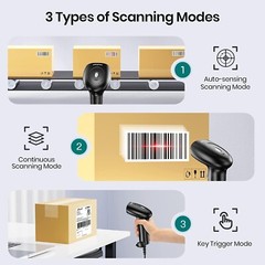 Barcode Scanner with Stand, Bluetooth and Wired Barcode Scanner, Inventory…