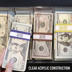 Clear Currency Tray, 5 Compartment Cash Organizer Money Storage Box, 300 Curr…