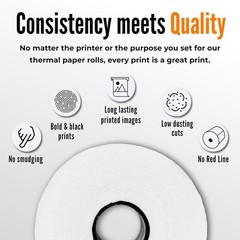 3 1/8 X 230 Thermal Paper Rolls 50 Rolls/Box – BPA-Free Rolls for POS Systems…