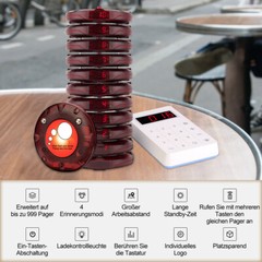 Retekess TD158 Wireless Paging Queuing Calling System 10 Coaster Cafe Clinic Bar