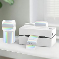 3 Inch Round Holographic Thermal Labels, Color Flower Thermal Sticker Labels …