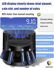 Coin Counter and Dollar Coin sorter with LCD Display, 300-coin Capacity