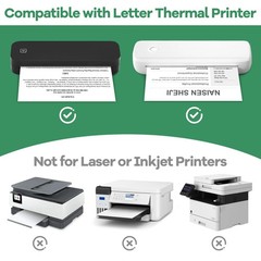 8 Rolls Thermal Paper 8.5’’ X 11’’ White for Thermal Printer, Rolls for A285M/ P