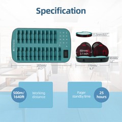 Retekess TD167A AM Restaurant Paging System Guest Queuing 20 Buzzer Cafe Hotel