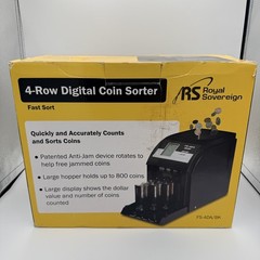 Royal Sovereign Digital Coin Sorter FS-4DA/BK – 4 Row Fast Sorter Anti-Jam