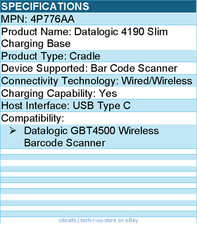 HP 4P776AA Datalogic 4190 Wireless Charging Base – USB Type C