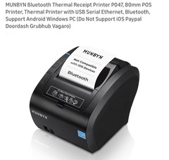 MUNBYN Bluetooth Thermal Receipt Printer P047, 80mm POS Printer, Thermal Printer