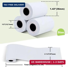 MFLABEL 2 1/4″ Thermal Paper Rolls – 50 Rolls of 2.25 x 50′ Credit Card Receipt