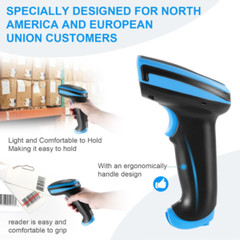 Barcode Scanner Wireless, 1D Laser Wireless Blue, Blue
