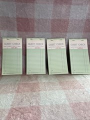 4 Pack G6000 Guest Checks Book Waitress Pad CARBON COPY 15 Line 50 Page Booklet
