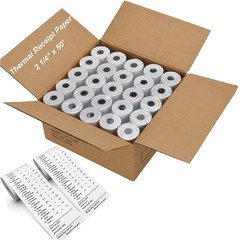 Coopaty 2 1/4″ x 50′ Thermal Receipt Paper Rolls, Cash Register/POS Roll, The…