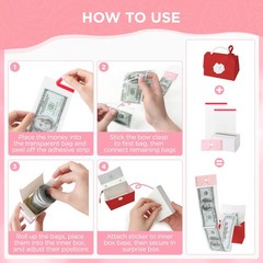 Money Pull Box For Cash Mini Rose Handbags With 30 PCS Bags For Birthday