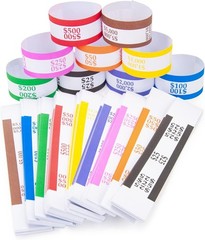 Money Band Bundles Self Sealing Currency Straps Assorted 720 Count