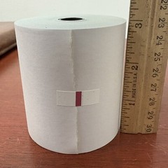 Lot of 4 Thermal Cash Register Paper Rolls – 3″ tall x 2.75″ Diameter Size