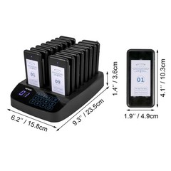 16 Pagers Wireless Restaurant Paging System With Touch Screen Control