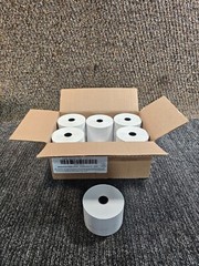 (QTY 12) White Thermal Rolls 2-5/16” x 435’ With 11/16″ x 1″ Core 121614
