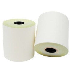 10 Roll 2 Ply Carbonless Rolls 3″ x 90′ 2Ply White/Canary Kitchen Receipt Paper