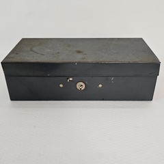 Asco Vintage Lock Box Moldmaster Cash Till Portable 10x5x3 NO KEY Gray Metal