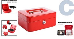 Portable Medium Steel Cash Box with Key Lock – Perfect for Home and Business