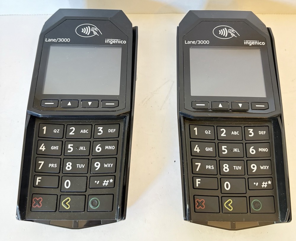 LOT OF 2 Ingenico Lane 3000 Card Reader,UNIT ONLY,UNTESTED.NO CABLE AND ADAPTER