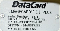 DATACARD IMAGECARD II PLUS 597550-001/597551-002 W/OPTION MAGSTRIPE – SOLD AS IS