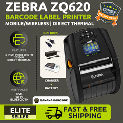 ✅Zebra ZQ620 Mobile Wireless Label Printer | w/ Battery, Charger, Belt Clip!🔥⭐