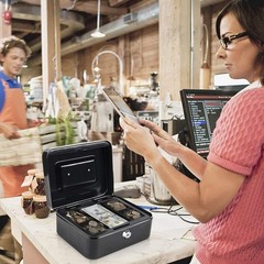 Medium Portable Cash Box with Removable Tray & Key Lock – Versatile Black Design