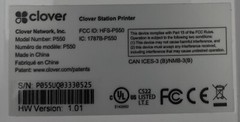 Clover Station C500+ Printer p550+ cash drawer 