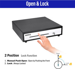 Sam4S 16″ Heavy Duty Black Manual Cash Drawer with Stainless Steel Insert