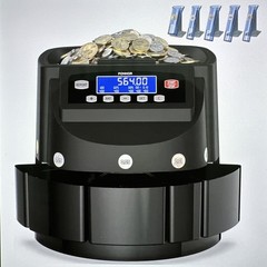 PONNOR Coin Sorter, Counter & Roller Machine, 300 Coins Per Min, Max 2000 Coins