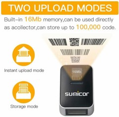 Sumicor Barcode Scanner 2D Bluetooth Ring Finger Wireless Barcode…