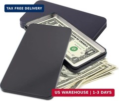 2 PCS Black Metal Cash Box – Single Row Currency Tray Money Holder with Lid – Mo
