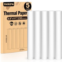 8 Rolls Thermal Paper 8.5’’ X 11’’ White for Thermal Printer, Rolls for A285M/ P