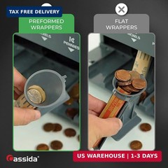 Cassida C300 Professional USD Coin Counter, Sorter and Wrapper/Roller, 300 coins