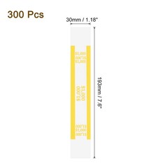 Pack of 300 Money Band Bundles, Self-Adhesive Bill Wrappers, 7.6″x1.18″ Yellow
