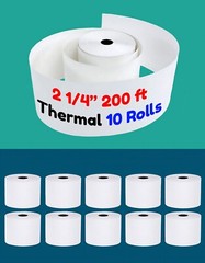 2 1/4″ x 200′ Thermal Receipt Paper 10 Rolls Cash Register BPA Free for Sam4s