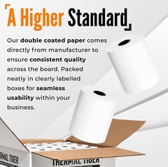 Thermal Tiger Thermal Paper Rolls 3 1/8 x 230, BPA-Free 10-Roll Pack