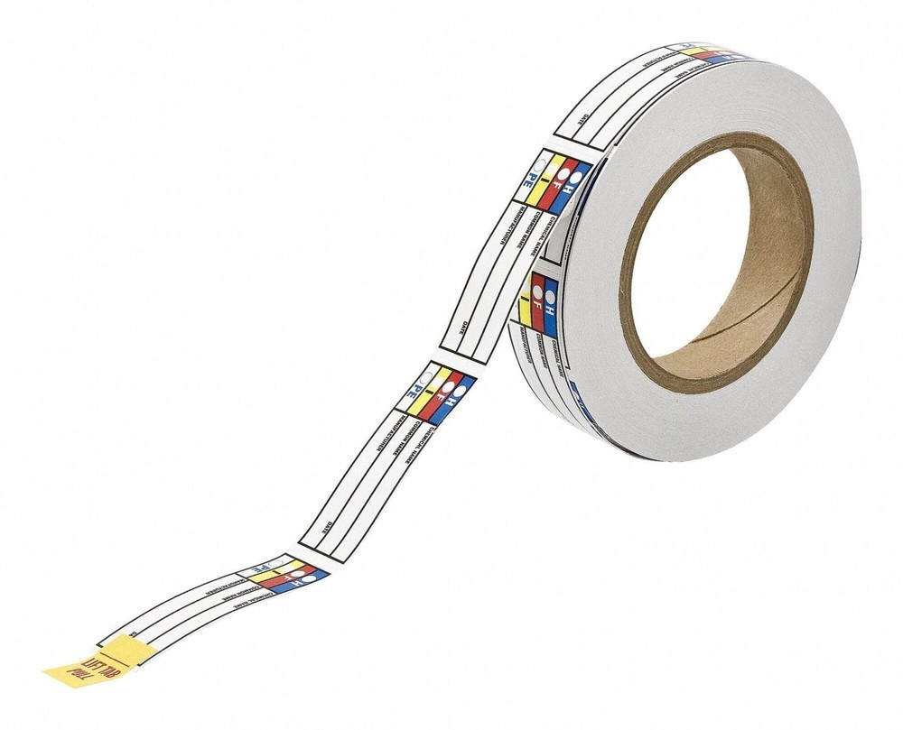 Brady 60326 Paper Label 1″ x 3″ HMIG Tape (1 Roll),Black, Red, Blue, Yellow o…