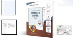 Pack of 100 Blue Security Paper 8.5” x 11” – Anti-Copy & Fraud Prevention
