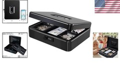 Metal Cash Box with Combination Lock – Portable Money Safe, 11.81″x9.45″