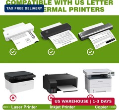 TUXIYA 100 Sheets Thermal Printer Paper 8.5 x 11 Inch,BPA free Advanced Thermal